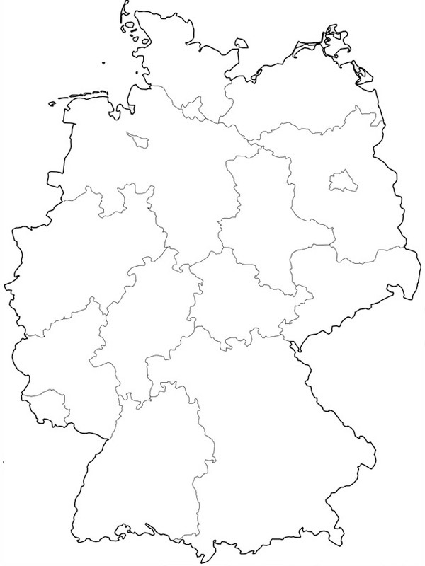 Dibujo de mapa de alemania para Colorear