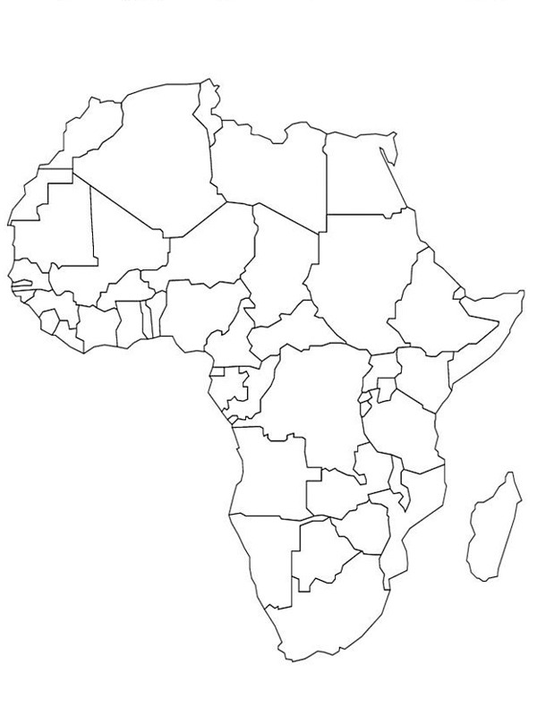 Dibujo de mapa de África para Colorear