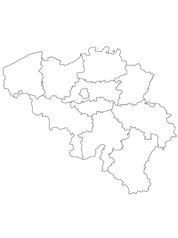 Dibujo de Mapa de Bélgica para Colorear