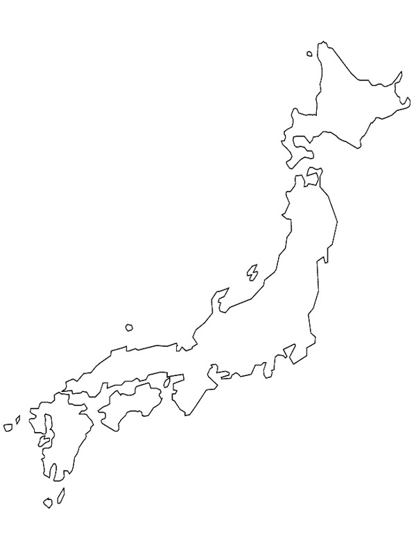 Dibujo de Mapa de Japón para Colorear