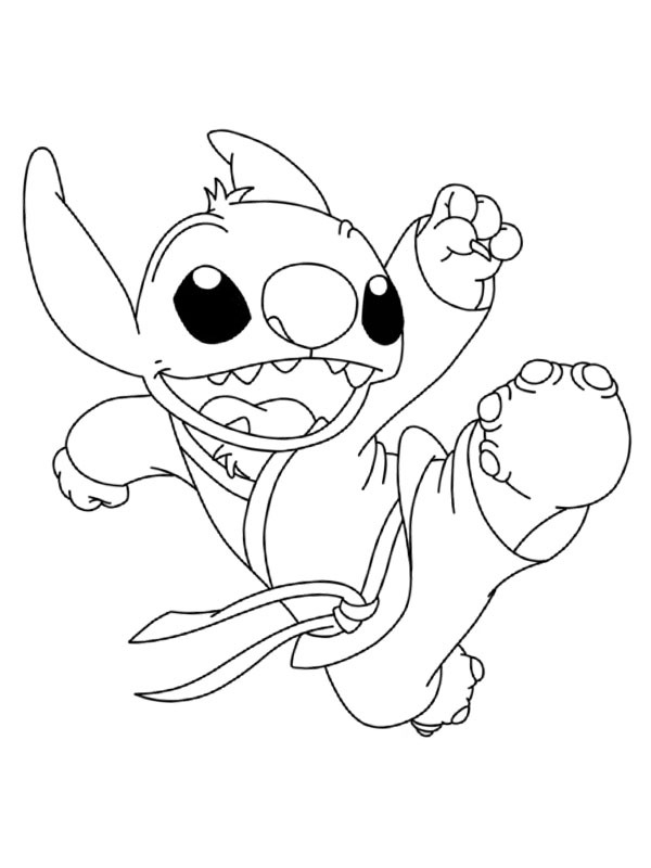 Dibujo de Karate Stitch para Colorear Dibujo de Karate Stitch para Colorear