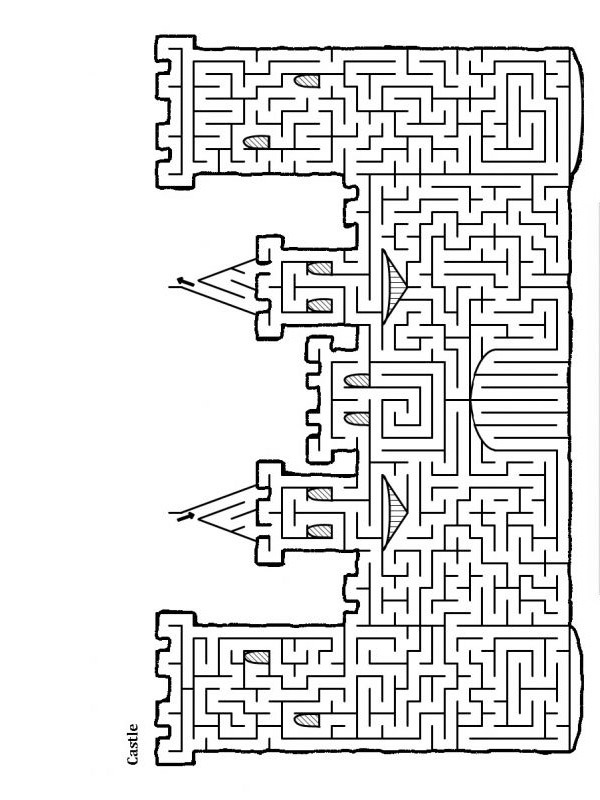 Dibujo de laberinto de castillo para Colorear Dibujo de laberinto de castillo para Colorear