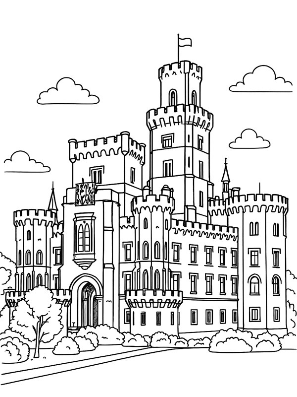 Dibujo de Castillo de Hluboká para Colorear Dibujo de Castillo de Hluboká para Colorear