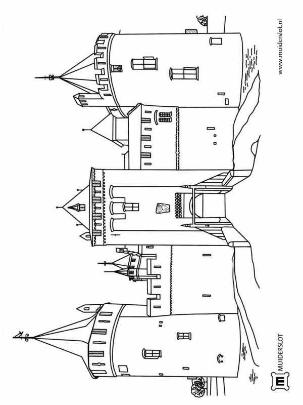 Dibujo de Castillo de Muiderslot para Colorear