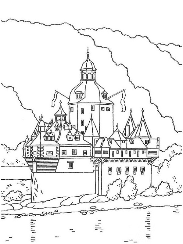 Dibujo de Castillo de Pfalzgrafenstein para Colorear