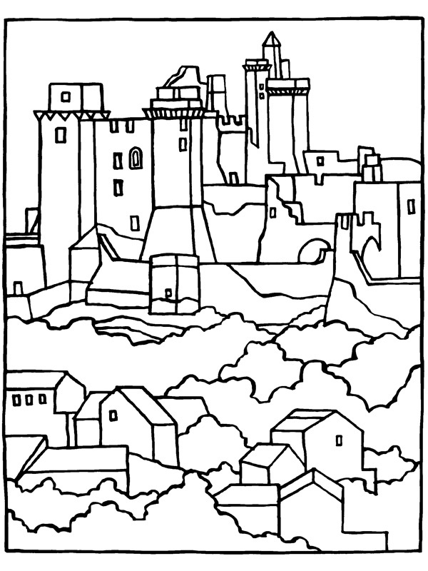 Dibujo de Castillo de Bonaguil para Colorear