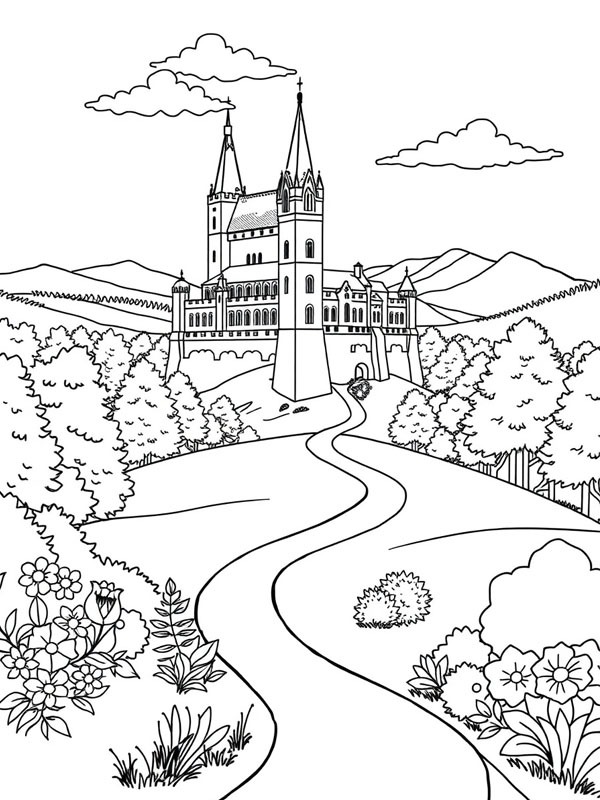Dibujo de Castillo para Colorear Dibujo de Castillo para Colorear