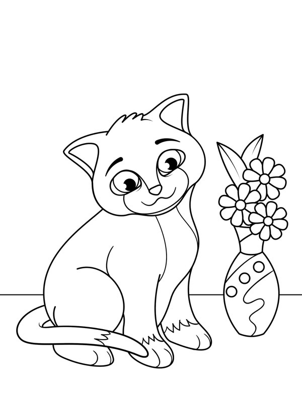Dibujo de el gato para Colorear