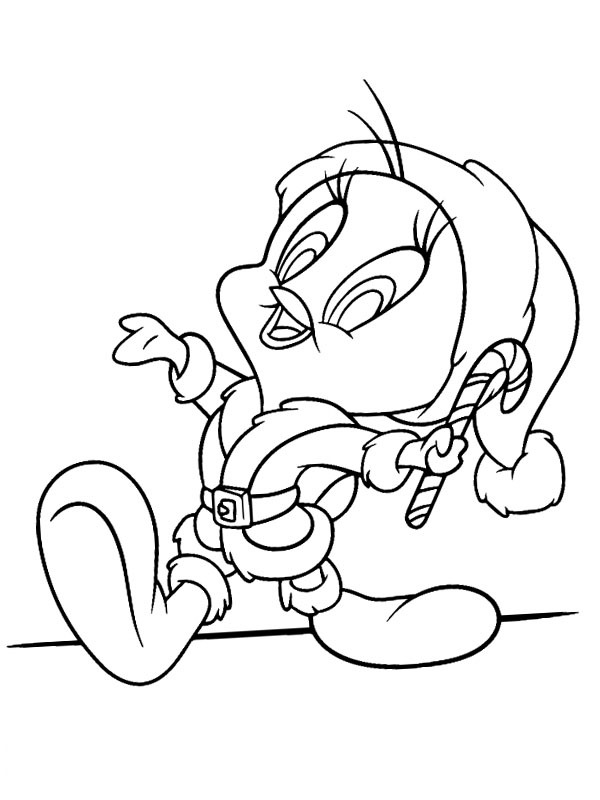 Dibujo de Navidad Piolín para Colorear Dibujo de Navidad Piolín para Colorear