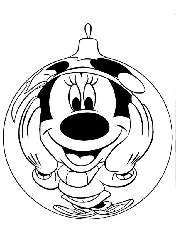 Dibujo de Bola de Navidad Mickey Mouse para Colorear