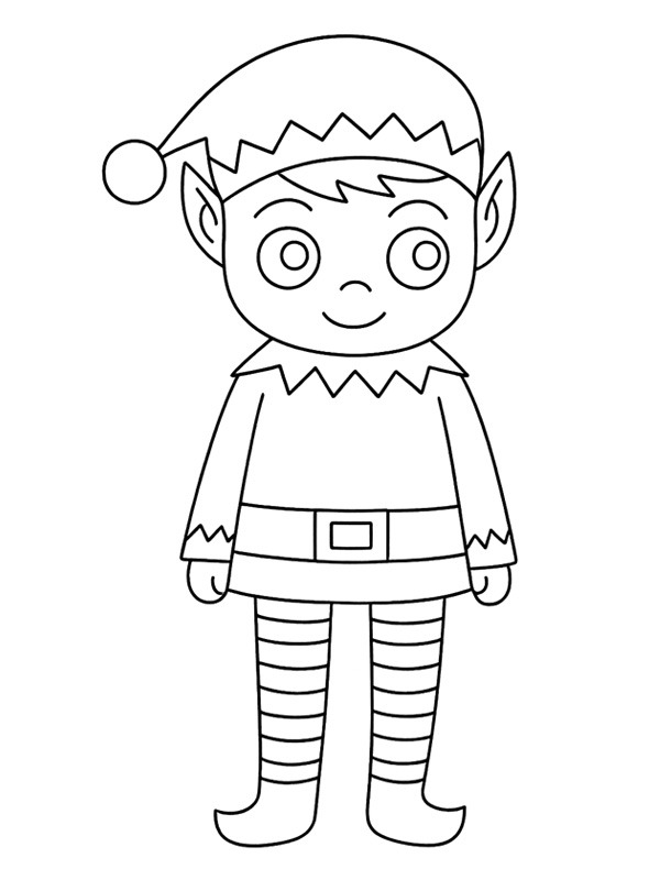 Dibujo de Duende navideño para Colorear Dibujo de Duende navideño para Colorear