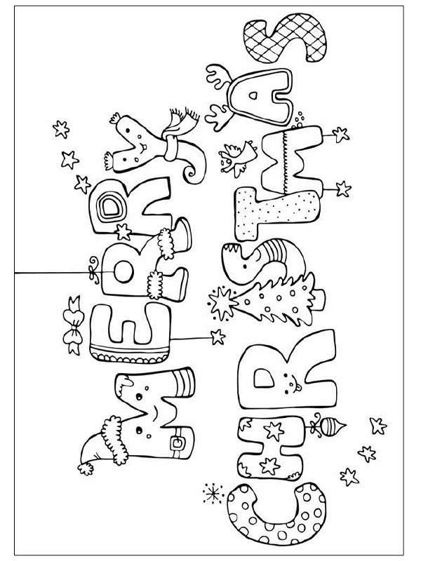 Dibujo de Tarjeta navideña para Colorear Dibujo de Tarjeta navideña para Colorear