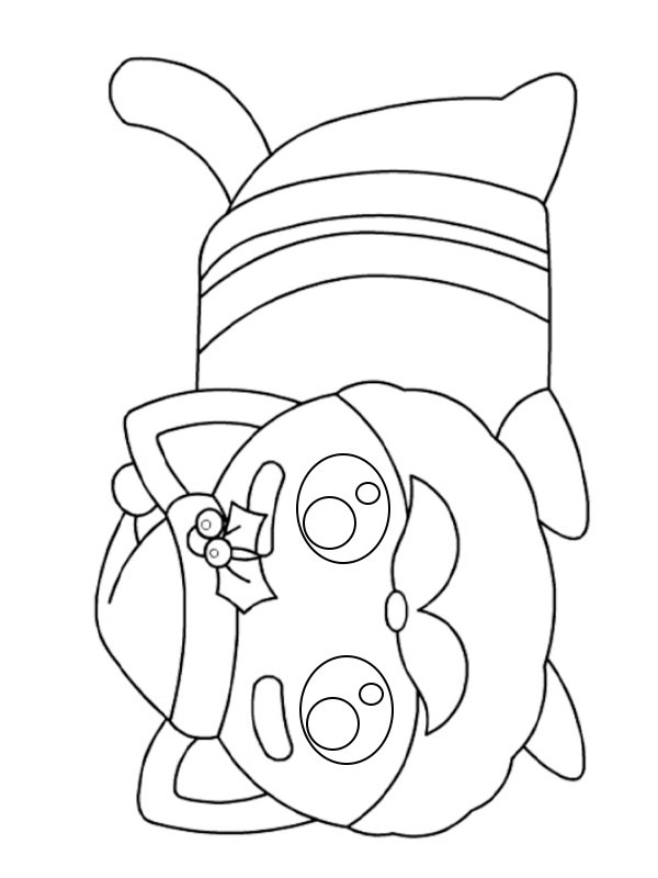 Dibujo de Gato navideño para Colorear Dibujo de Gato navideño para Colorear
