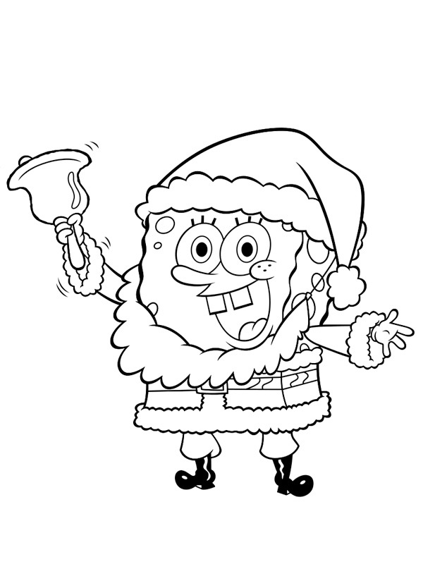 Dibujo de Papá Noel Bob Esponja para Colorear Dibujo de Papá Noel Bob Esponja para Colorear