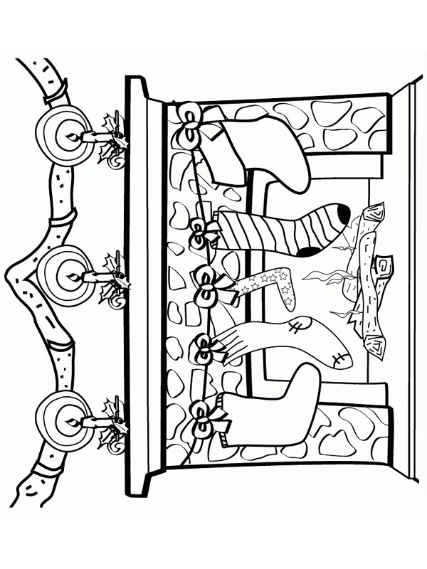 Dibujo de Calcetines de Navidad para Colorear Dibujo de Calcetines de Navidad para Colorear