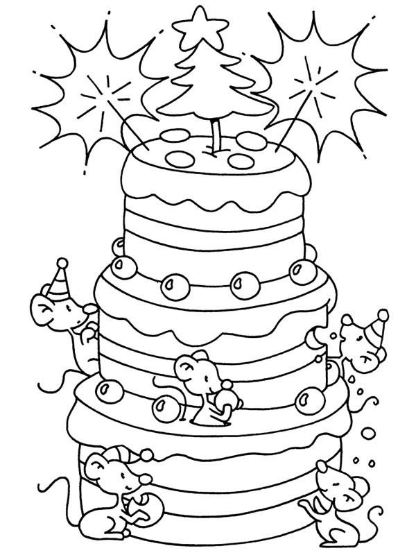 Dibujo de Pastel de Navidad para Colorear Dibujo de Pastel de Navidad para Colorear