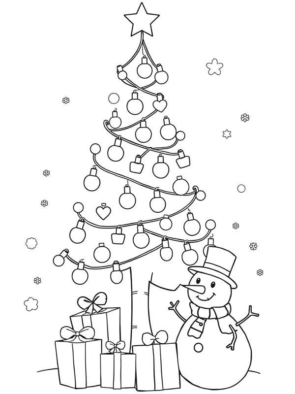 Dibujo de Luces navideñas en forma de árbol para Colorear Dibujo de Luces navideñas en forma de árbol para Colorear