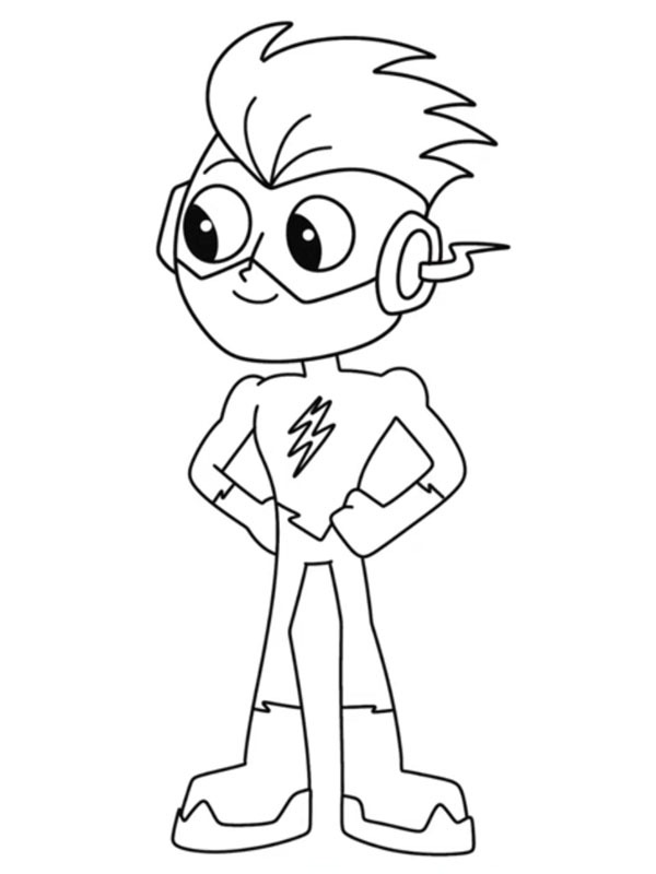 Dibujo de Kid Flash (Teen Titans Go!) para Colorear Dibujo de Kid Flash (Teen Titans Go!) para Colorear