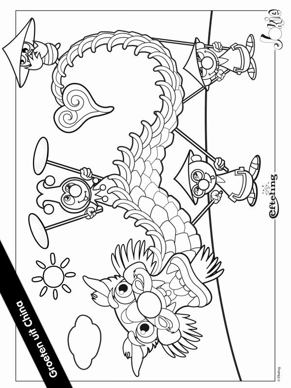 Dibujo de Jokie China Efteling para Colorear