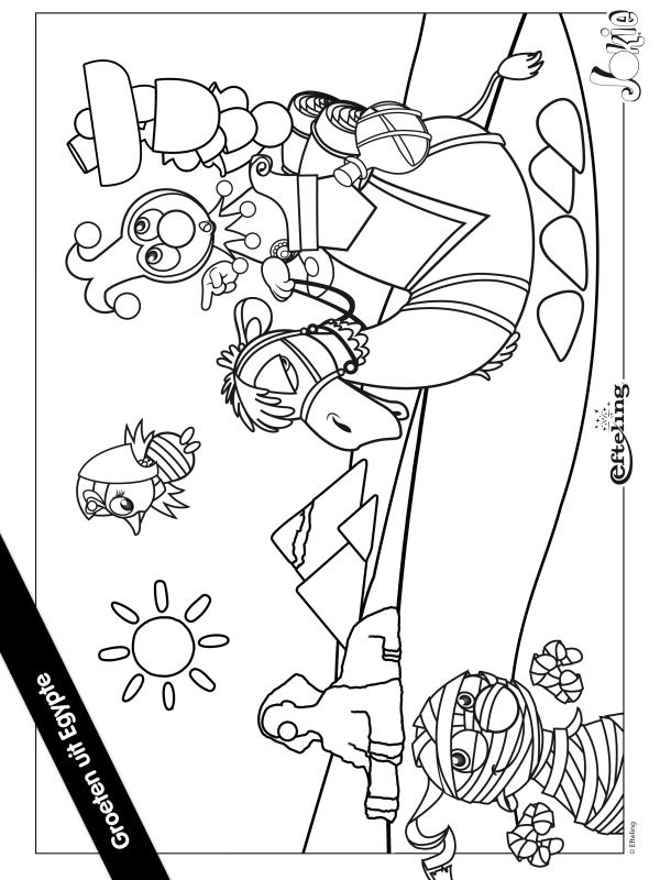 Dibujo de Jokie Egipto Efteling para Colorear