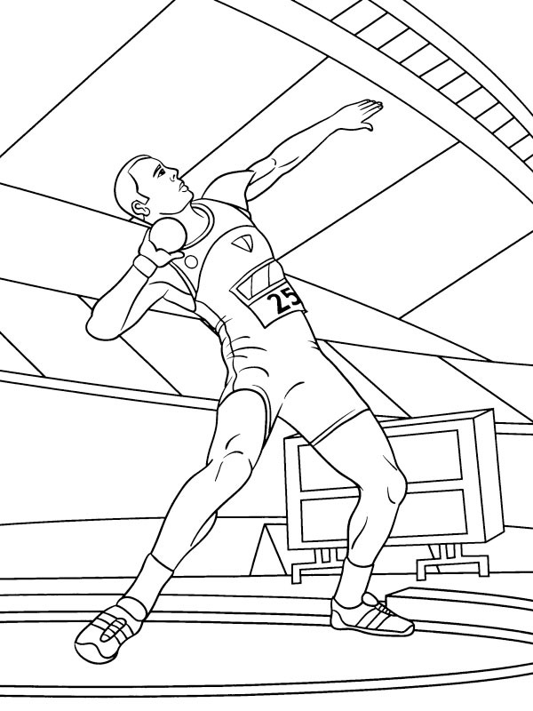 Dibujo de Lanzamiento de peso para Colorear Dibujo de Lanzamiento de peso para Colorear
