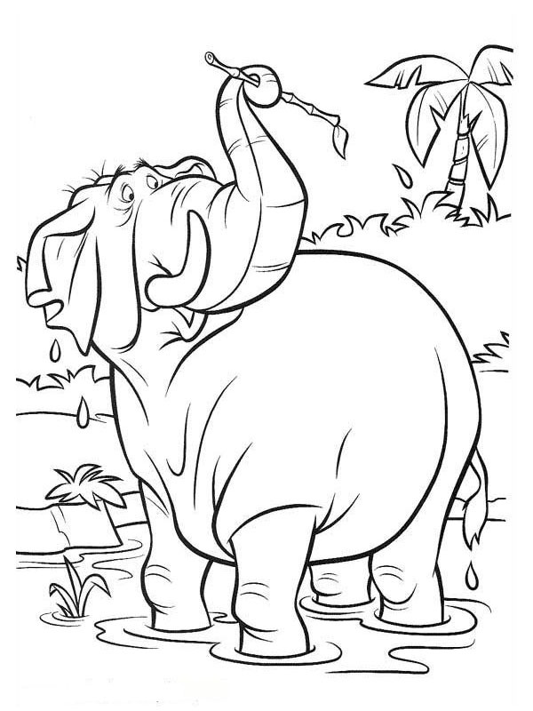 Dibujo de El Coronel Hathi para Colorear Dibujo de El Coronel Hathi para Colorear