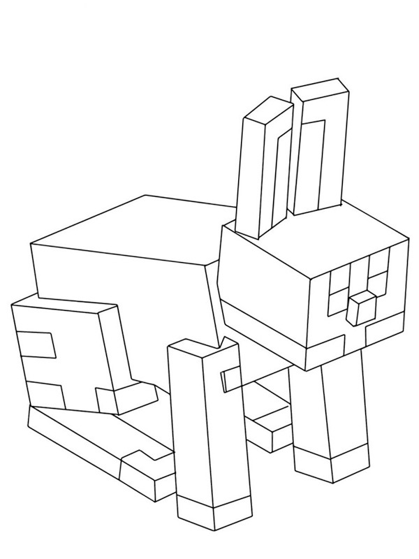 Dibujo de Conejo minecraft para Colorear Dibujo de Conejo minecraft para Colorear