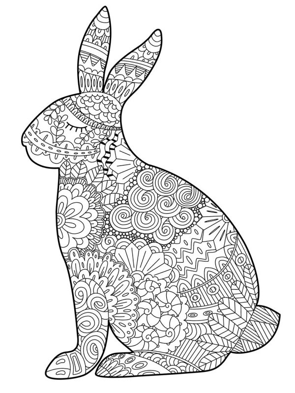 Dibujo de Conejo para adultos para Colorear Dibujo de Conejo para adultos para Colorear