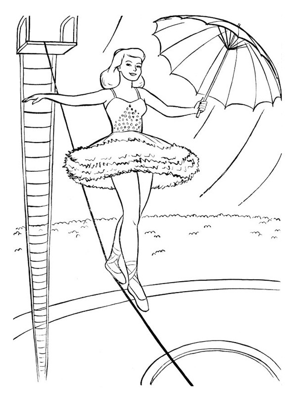 Dibujo de Cuerda floja para Colorear Dibujo de Cuerda floja para Colorear