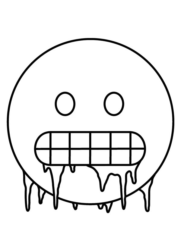 Dibujo de Cara con frío Emoji para Colorear Dibujo de Cara con frío Emoji para Colorear
