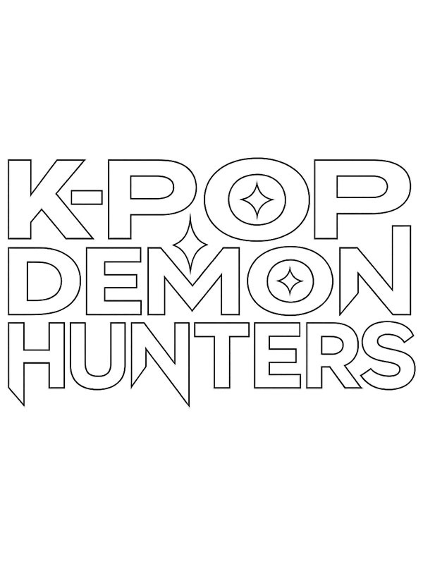 Dibujo de Logo de Las guerreras K-pop para Colorear Dibujo de Logo de Las guerreras K-pop para Colorear