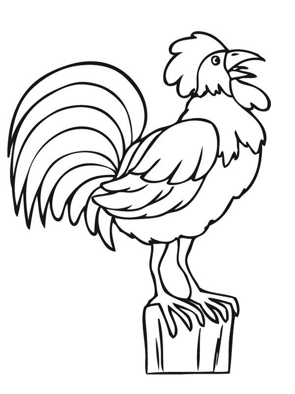 Dibujo de Gallo cantando para Colorear Dibujo de Gallo cantando para Colorear