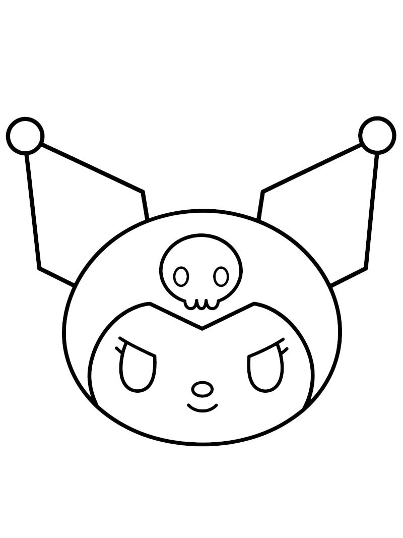 Dibujo de Cara de Kuromi para Colorear Dibujo de Cara de Kuromi para Colorear