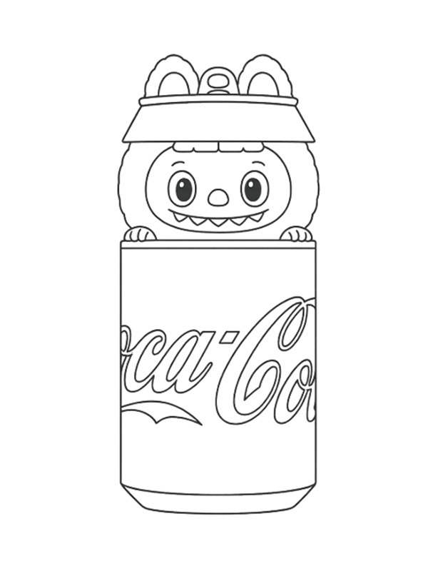 Dibujo de Labubu Coca Cola para Colorear Dibujo de Labubu Coca Cola para Colorear