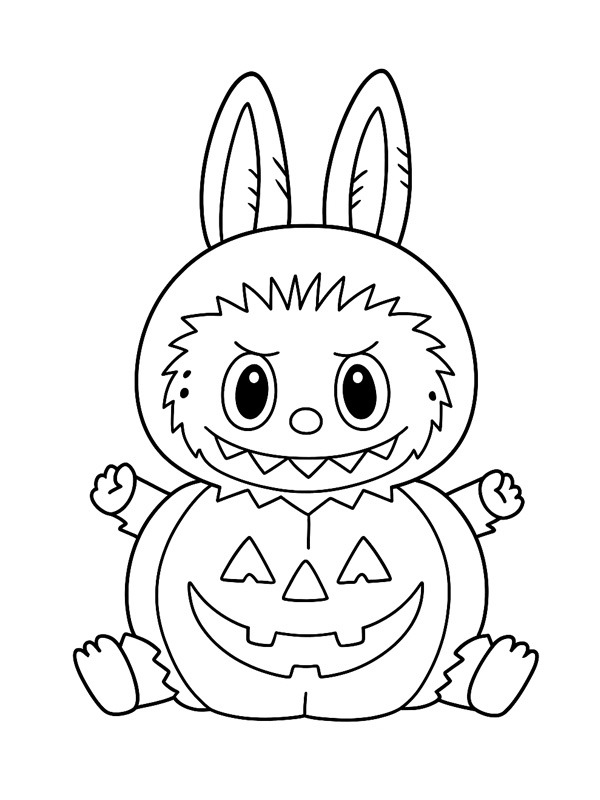 Dibujo de Labubu Halloween para Colorear Dibujo de Labubu Halloween para Colorear
