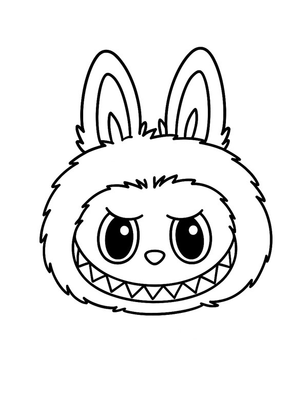 Dibujo de Cabeza de Labubu para Colorear Dibujo de Cabeza de Labubu para Colorear