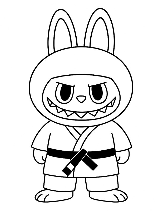 Dibujo de Labubu karate para Colorear Dibujo de Labubu karate para Colorear