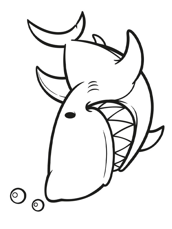 Dibujo de Tiburon sonriente para Colorear Dibujo de Tiburon sonriente para Colorear