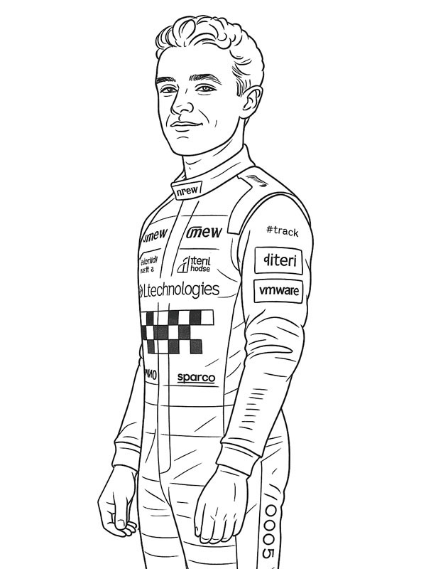 Dibujo de Lando Norris para Colorear Dibujo de Lando Norris para Colorear