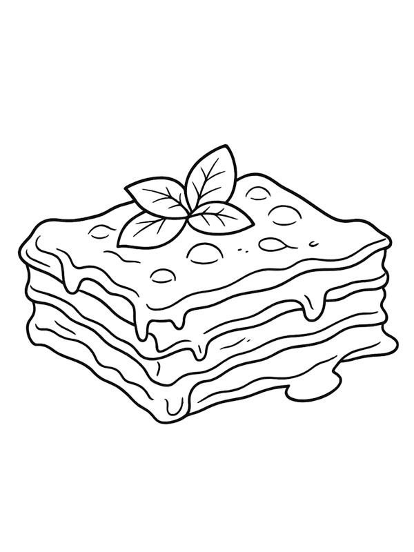 Dibujo de Lasaña para Colorear Dibujo de Lasaña para Colorear
