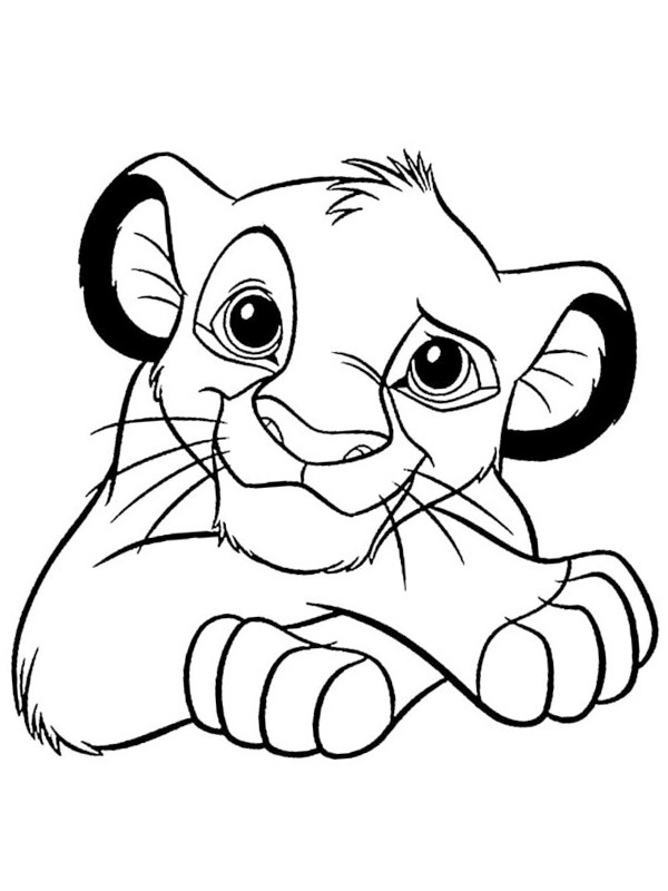 Dibujo de El león Simba para Colorear