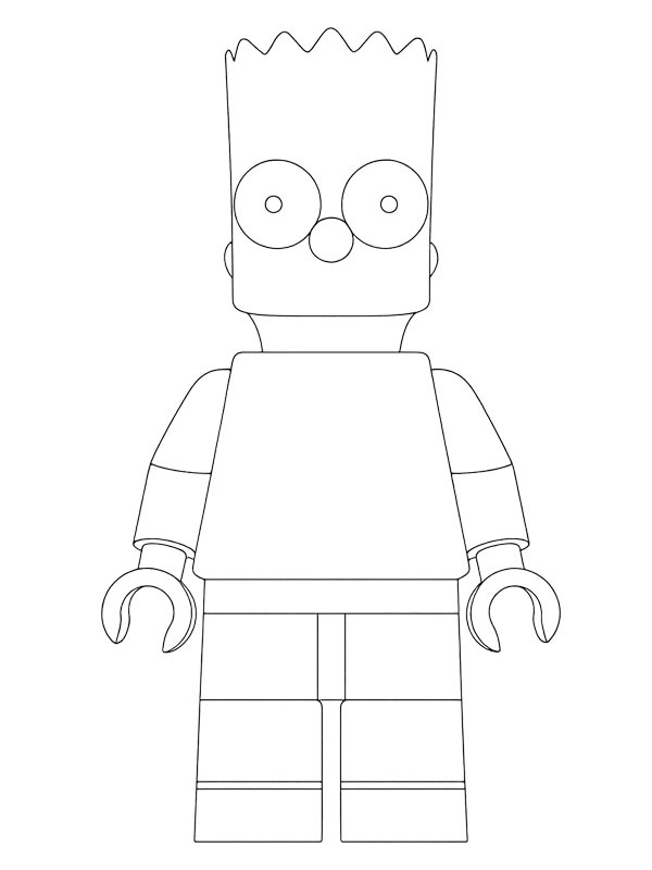 Dibujo de LEGO Bart Simpson para Colorear Dibujo de LEGO Bart Simpson para Colorear