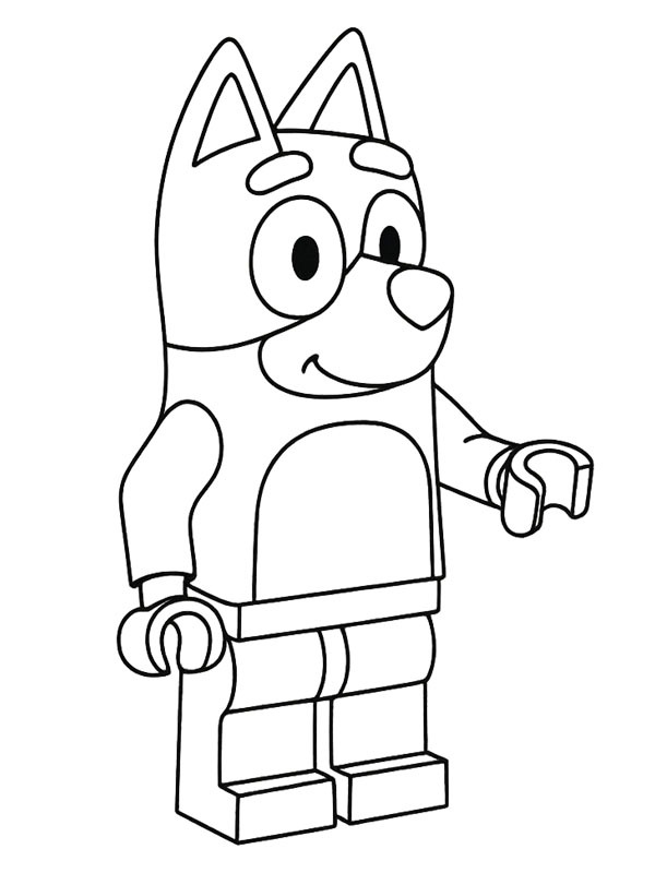 Dibujo de LEGO Bluey para Colorear Dibujo de LEGO Bluey para Colorear