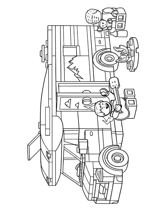 Dibujo de LEGO City Autocaravana Aventurera de Vacaciones para Colorear Dibujo de LEGO City Autocaravana Aventurera de Vacaciones para Colorear