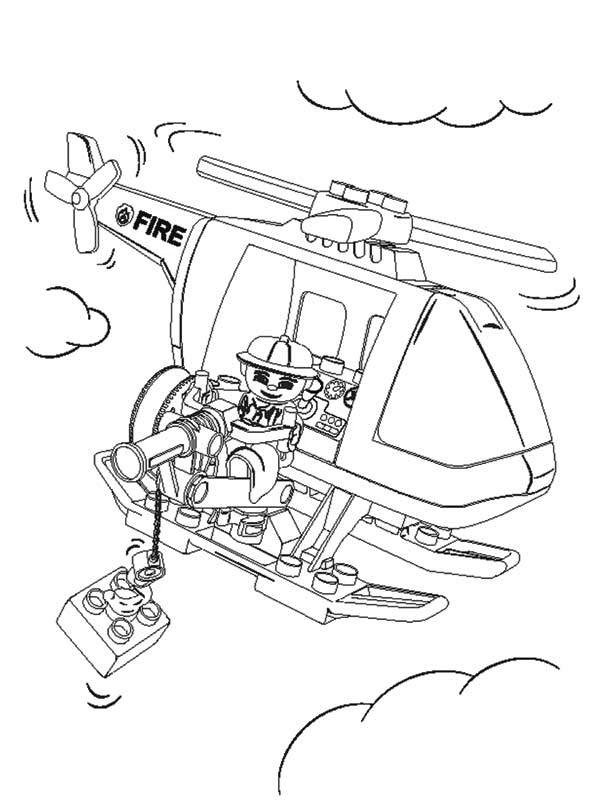 Dibujo de Helicóptero lego para Colorear