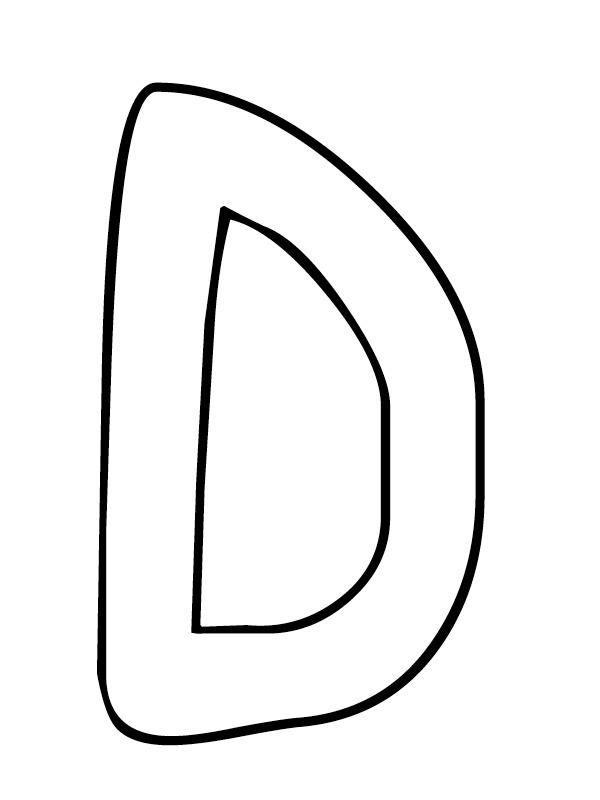 Dibujo de Letra D para Colorear Dibujo de Letra D para Colorear