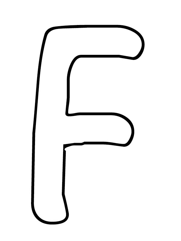 Dibujo de Letra F para Colorear Dibujo de Letra F para Colorear