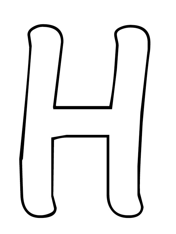 Dibujo de Letra H para Colorear Dibujo de Letra H para Colorear