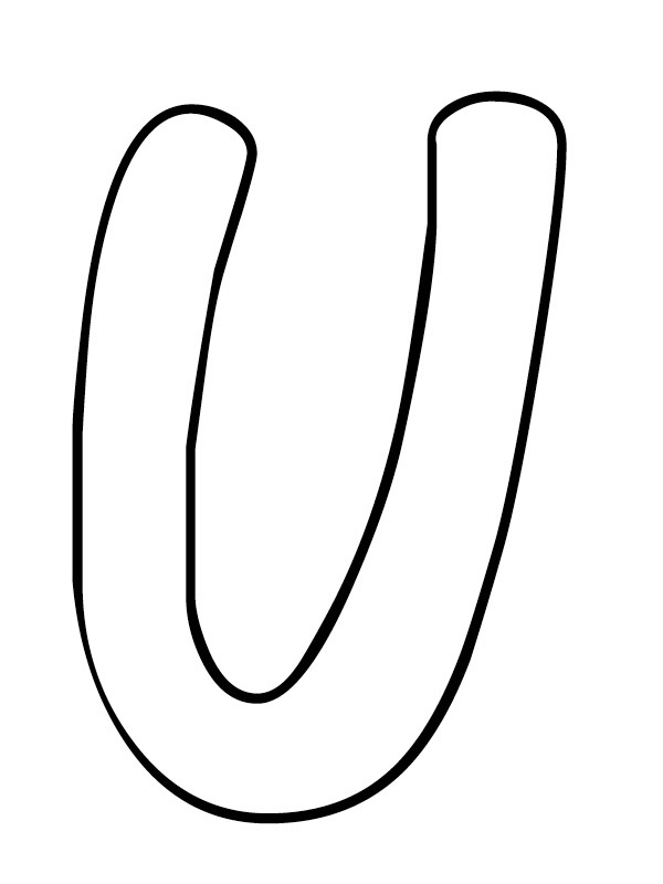 Dibujo de Letra U para Colorear Dibujo de Letra U para Colorear