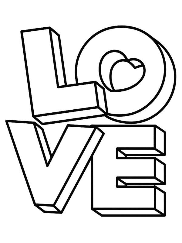 Dibujo de Love 3D para Colorear Dibujo de Love 3D para Colorear